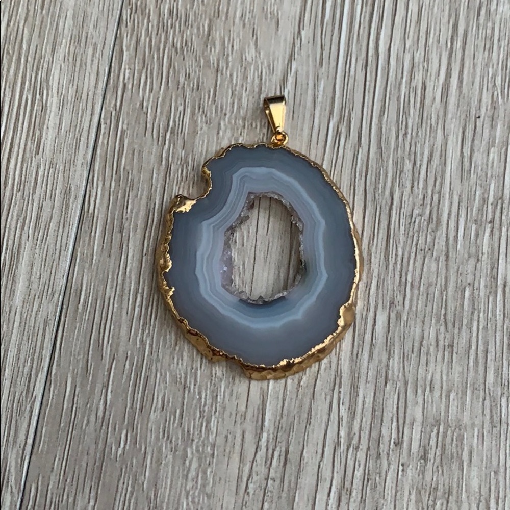 Fun geode rock looking pendant